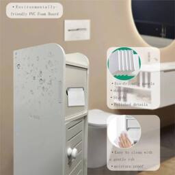 SPETLEK Wooden White Free Standing Toilet Paper B - thumbnail 3
