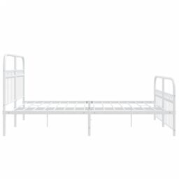 Berkfield Home Metal Bed Frame without Mattress with Footboard White 150x200cm - Size: 150x200 cm - thumbnail 5