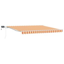 Berkfield Home Manual Retractable Awning with LED Yellow & Orange 400x300 cm - thumbnail 2