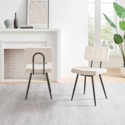 FurnitureboxUK Penrose Marble & Walnut Effect Dining Table with 4 Cream Boucle Chairs in Brown - thumbnail 9