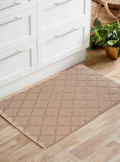 Desire Rugs Ivy Anti-Slip Trellis Design Doormat - Machine Washable for Easy Care in Beige - Size: 60 cm x 110 cm - image 1