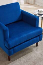 Living and Home Mid-Century Single Sofa Armchair in Blue - thumbnail 6