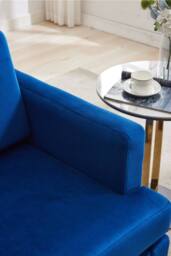 Living and Home Mid-Century Single Sofa Armchair in Blue - thumbnail 9