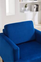 Living and Home Mid-Century Single Sofa Armchair in Blue - thumbnail 7