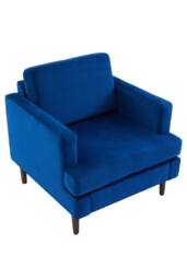 Living and Home Mid-Century Single Sofa Armchair in Blue - thumbnail 3