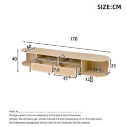 BTM TV Cabinet TV Stand Console Rattan Drawers Sliding Doors Storage in Natural - thumbnail 7