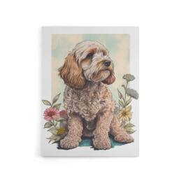 "Artery8 Cockapoo Dog With Spring Wildflowers Canvas Wall Art Print - Size: W18"" x H24""" - thumbnail 1