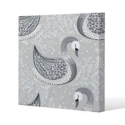 Benjamin Tate Design Decorative swans (Canvas Print) / 127 x 127 x 4cm in Natural - Size: 127 x 127 x 4 cm - thumbnail 1