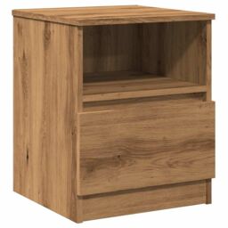 Berkfield Home Bedside Cabinet Artisan Oak 40x40x50 cm Engineered Wood in Brown - Size: 40 x 40 x 50 cm - thumbnail 2