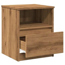 Berkfield Home Bedside Cabinet Artisan Oak 40x40x50 cm Engineered Wood in Brown - Size: 40 x 40 x 50 cm - thumbnail 8