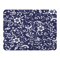 Benjamin Tate Design White Flowers On Navy Blanket in Natural - Size: 120 cm x 150 cm - thumbnail 1