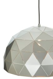 Orsina Medium White Dome Pendant Light, Geometric White Steel Ceiling Light With Clean Finish, Hanging Pendant Lamp in Silver - thumbnail 5