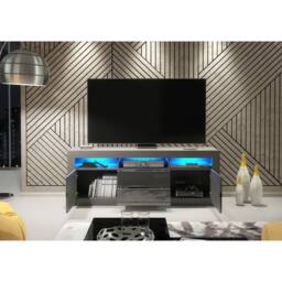 Creative Furniture Shine TV Unit 160cm - Dark Grey with Gloss Doors & LED Lights - thumbnail 3