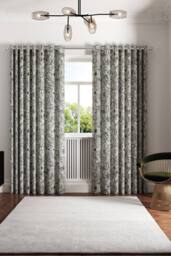 Ted Baker 'Vietnm' Cotton Lined Curtains in Green - Size: 168 cm width x 183 cm drop - thumbnail 4