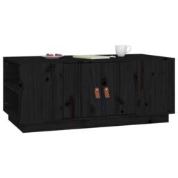 Berkfield Home Beautiful Coffee Table Black 100x50x41 cm Solid Wood Pine - Size: 100 x 50 x 41 cm - thumbnail 5