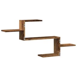 Berkfield Home Wall Shelf Old Wood 104x15x49 cm Engineered Wood in Brown - Size: 104 x 15 x 49 cm - thumbnail 6
