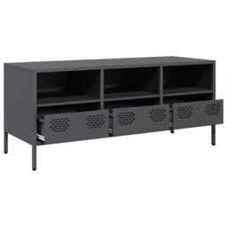 Berkfield Home TV Cabinet Anthracite 101.5x39x43.5 cm Cold-rolled Steel in Black - thumbnail 5