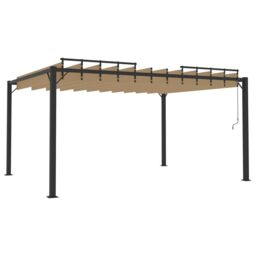 Berkfield Home Gazebo with Louvered Roof 3x4 m Taupe Fabric & Aluminium in Beige - thumbnail 5