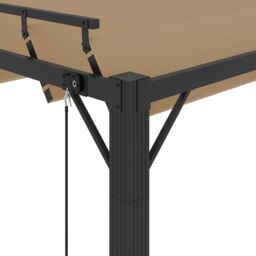 Berkfield Home Gazebo with Louvered Roof 3x4 m Taupe Fabric & Aluminium in Beige - thumbnail 6