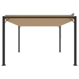 Berkfield Home Gazebo with Louvered Roof 3x4 m Taupe Fabric & Aluminium in Beige - thumbnail 4