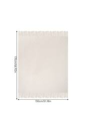 Living and Home Pattern Knitted Throw Blanket with Fringed Edges in Beige - Size: 130 cm x 170 cm - thumbnail 6