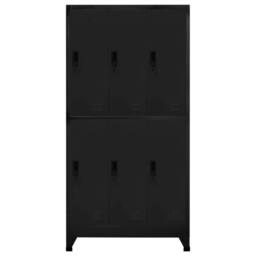 Berkfield Home Locker Cabinet Black 90x45x180 cm Steel - Size: 90 x 45 x 180 cm - thumbnail 2