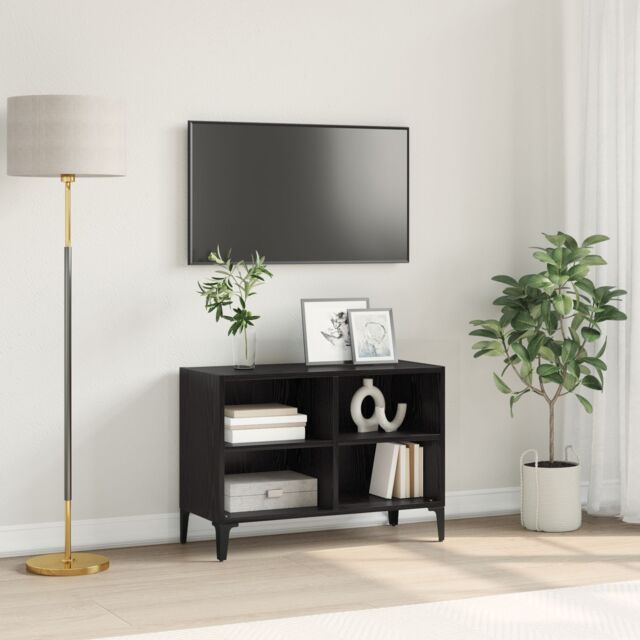 Berkfield Home Entertainment Centre Black Oak Engineered wood Medium - image 1