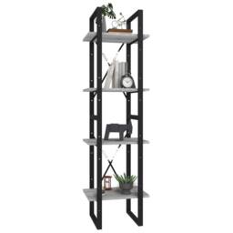 Berkfield Home 4-Tier Book Cabinet Grey Sonoma 40x30x140 cm Engineered Wood - Size: 40 x 30 x 140 cm - thumbnail 4