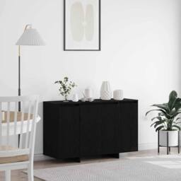Berkfield Home Stunning Black Oak Sideboard Black oak Wood 120 x 41 x 75 cm - thumbnail 2