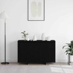 Berkfield Home Stunning Black Oak Sideboard Black oak Wood 120 x 41 x 75 cm - thumbnail 4