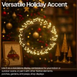mysmartbuy 25cm Outdoor LED Metal Wreath with 800 Warm White LEDs - 3m Cable - thumbnail 6