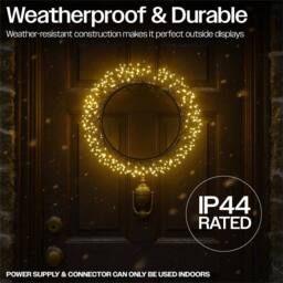 mysmartbuy 25cm Outdoor LED Metal Wreath with 800 Warm White LEDs - 3m Cable - thumbnail 8