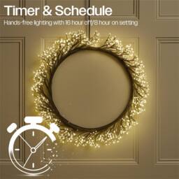 mysmartbuy 25cm Outdoor LED Metal Wreath with 800 Warm White LEDs - 3m Cable - thumbnail 7