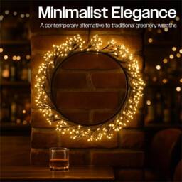mysmartbuy 25cm Outdoor LED Metal Wreath with 800 Warm White LEDs - 3m Cable - thumbnail 4