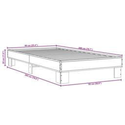 Berkfield Home Durable Bed Frame without Mattress Grey Sonoma 90x200 cm - thumbnail 9