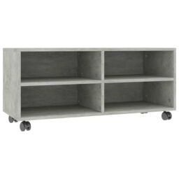 Berkfield Home TV Cabinet with Castors Concrete Grey 90x35x35 cm Engineered Wood - Size: 90 x 35 x 35 cm - thumbnail 2