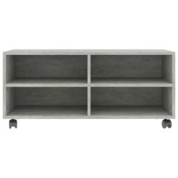 Berkfield Home TV Cabinet with Castors Concrete Grey 90x35x35 cm Engineered Wood - Size: 90 x 35 x 35 cm - thumbnail 4