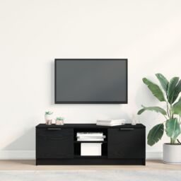 Berkfield Home TV Cabinet Black Oak 102x35x36, 5 cm Engineered Wood - thumbnail 4