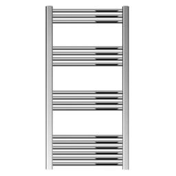 Balterley Straight Heated Towel Rail Radiator, 403W, 600 x 1100mm, Chrome in Silver - thumbnail 1