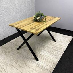 KOSY KOALA Wooden Dining Set with 4 White Padded Leather Chairs in Brown - thumbnail 6