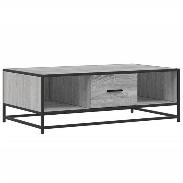 Berkfield Home Coffee Table Grey Sonoma 100x57x35 cm Engineered Wood & Metal - Size: 100 x 57 x 35 cm - image 1