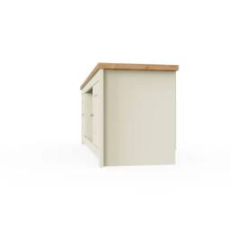 Nordara TV Stand Cabinet Unit Modern 2 Door Entertainment Open Shelf Cream - thumbnail 6