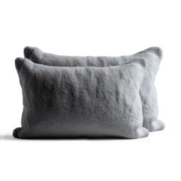 Snug City Teddy Bear Fleece Super Soft Cosy Pillow Case Pair in Silver - Size: Standard Pillow Case - thumbnail 2