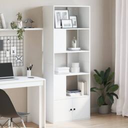 Berkfield Home Durable Bookcase White 70x36x189 cm Engineered Wood - Size: 70 x 36 x 189 cm - thumbnail 2