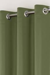 Enhanced Living Plain Supersoft Thermal Room Darkening Eyelet Curtains - Pair in Green - Size: 117 cm width x 137 cm drop - thumbnail 2