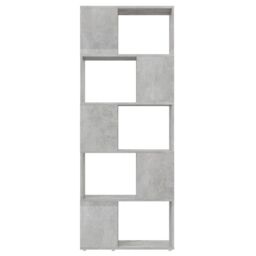 Berkfield Home Book Cabinet Room Divider Concrete Grey 60x24x155 cm - Size: 60 x 24 x 155 cm - thumbnail 5
