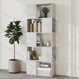 Berkfield Home Book Cabinet Room Divider Concrete Grey 60x24x155 cm - Size: 60 x 24 x 155 cm - thumbnail 3