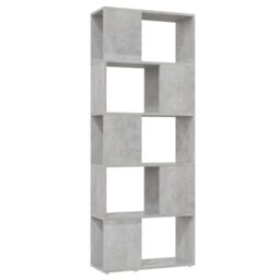 Berkfield Home Book Cabinet Room Divider Concrete Grey 60x24x155 cm - Size: 60 x 24 x 155 cm - thumbnail 2