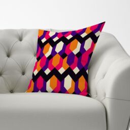 Warren Reed - Designer Coloured Abstract Pattern Cushions in Red - Size: 60 cm x 60 cm - thumbnail 3