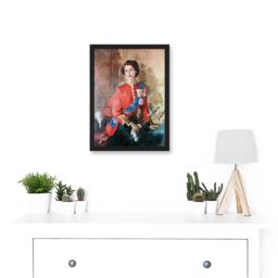 Artery8 Painting Kanelba Queen Elizabeth II England A4 Artwork Framed Wall Art Print in Black - thumbnail 2